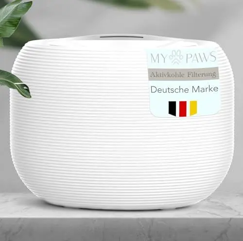 Produktbild: MyPaws® PET POD Keramik Optik ultraleiser Katzentrinkbrunnen Trinkbrunnen für Katzen - stromsparender Wasserspender Trinkbrunnen Kitten Katzenbrunnen mit großem Wassertank Nicht kabellos