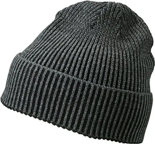 Produktbild: Myrtle Beach Mütze Ribbed Beanie, Anthracite/Black, One Size