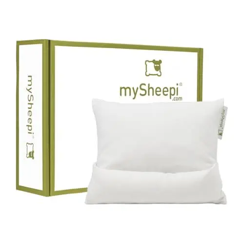 Produktbild: mySheepi TRAVEL Nackenkissen - Reisekissen Auto Flugzeug - Bewegliche Nackenrolle - 40x35cm - einstellbar, atmungsaktiv & weich