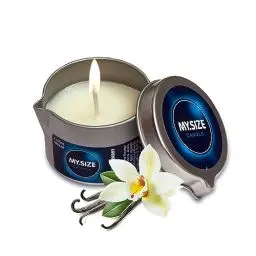 Produktbild: MY.SIZE Massagekerze Vanille 40 ml | Entspannende Aroma-therapie Kerze | Deutsche Qualität | Kokosöl & natürliche Rohstoffe | Wellness, Geschenkidee