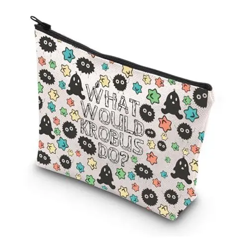Produktbild: MYSOMY Valley Game Gift What Would Krobus Do Make-up-Tasche Farming Harvest Moon Videospiel-Liebhaber Kosmetiktasche Video Gaming Merch, Krobus Tasche, Modern