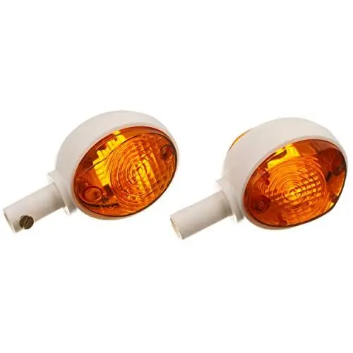 Produktbild: MZA Set: 2 Blinker in Weiß mit orangenem Glas - Simson KR51/1 Schwalbe, KR51/2 Schwalbe, SR4-2 Star, SR4-3 Sperber, SR4-4 Habicht, MZ ES