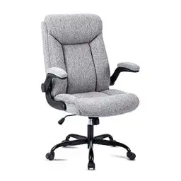 Produktbild: MZLEE Ergonomischer Bürostuhl Computerstuhl Schreibtischstuhl Drehbarer Arbeitsstuhl mit hochklappbarer Armlehne, höhenverstellbar, Bequem für Büro Heim Gaming (Grauer Stoff)