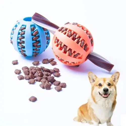 Produktbild: MZQSIY 2 Stück Futterball Für Hunde Hundespielzeug Intelligenz Ball，förderung des Kauens Bei Hunden,Saubere Zähne Kugel Für Kleine Und Mittlere Hunde.（klein 6cm/2.35in ﻿ ﻿