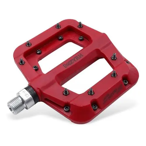 Produktbild: MZYRH Mountainbike-Pedale, 3 Lager rutschfeste leichte Nylon-Fahrrad-Plattform-Pedale für BMX MTB (Rot)