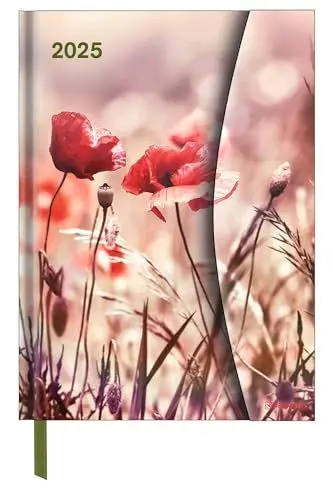 Produktbild: N NEUMANNVERLAGE - Flowers 2025 Diary, 16x22cm, Taschenkalender mit Magnetverschluss und Lesebändchen, Tasche für Visitenkarte, Jahres- und ... internationales Kalendarium: Magneto Diary