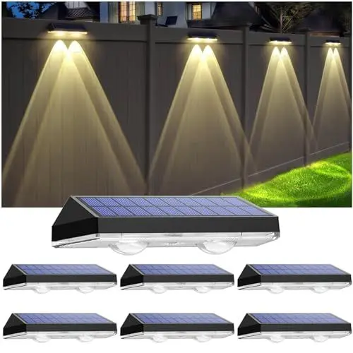 Produktbild: N NORA TWIPS Solarlampen für Außen Garten, 6 Stück Wasserdichte Solar Wandleuchte Aussen für die Garten dekoration | LED Gartenlampen für Terrasse, Garten, Stufen und Treppen, Warmweiß/Farbwechselnde