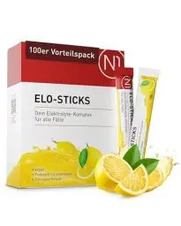 Produktbild: N1 Elo-Sticks Elektrolytpulver 100 Sticks – Elektrolyt Pulver mit Citrus-Geschmack - Elektrolyte Sticks für schnelle Hydration & Mineralstoff-Ausgleich mit Salzen, Zucker, Mineralien & Vitaminen