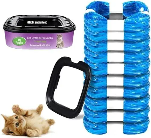 Produktbild: Nachfüllbeutel für Katzenstreu, 4,5 m Nachfüllbeutel für Litter Locker, 10 Stück Nachfüllbehälter für Katzenstreu kompatibel mit Litter Locker Nachfüllkassette (ohne Kartusche)