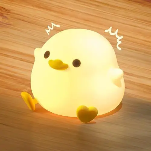 Produktbild: Nachtlicht Kinder Dimmbar Stilllicht, Enten Lampe aus Silikon, Nachtlicht Baby Touch 2 Einstellbare Helligkeit, Timing Nachttischlampe für Kinderzimmer Schlafzimmer,Kindergeschenke Ostern Geschenke