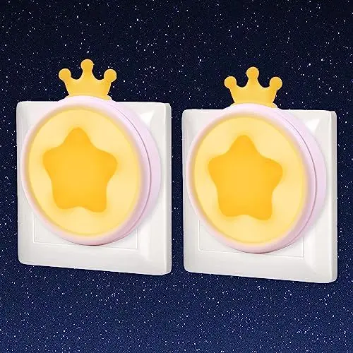 Produktbild: Nachtlicht Steckdose Kinder Dämmerungssensor Stilllicht Baby Erstausstattung Neugeborene Schlummerlicht Kinderzimmer Wandlicht für Treppen, Eingangsbereich, Flur, Küche (RosaxRosa)