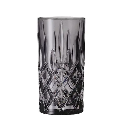 Produktbild: Nachtmann Longdrinkgläser Set 395 ml, 2 Stück, Grau, Noblesse, 105443, Cocktailgläser aus Kristallglas, Trinkgläser spülmaschinenfest