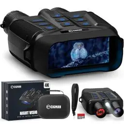 Produktbild: Nachtsichtgerät, CIGMAN Vollfarbe 58MP Kamera 4K Fernglas mit Nachtsicht, 1968ft/600m IR-Sichtweite, 5X Digitalzoom, 4'' LCD-Display Digital Infrarot Nachtsichtgeräte für Jagd Camping Beobachtung