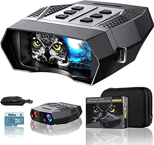 Produktbild: Dsoon Night Vision Device Infrared HD, Night Vision Professional Hunting 2K Photo 1080P Video 2.5 Inch TFT, 400 m Vision for Total Darkness, 4X Digital Zoom, 7X Infrared Camera (with 32G Memory Card)
