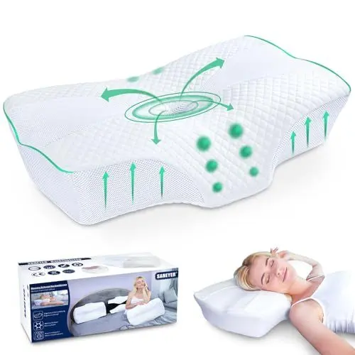 Produktbild: SAHEYER Nackenkissen Kopfkissen Memory Foam Kissen, Ergonomisches Orthopädisches Kissen für Seitenschläferkissen Schlafkissen, Nackenstützkissen für Optimale Unterstützung in Allen Schlafpositionen