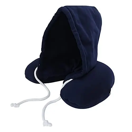 Produktbild: Nackenkissen für Reisen, Super Memory-Baumwollmaterial Perfekte Unterstützung Nackenkissen mit Kapuze für das Büro zum Schlafen auf Reisen