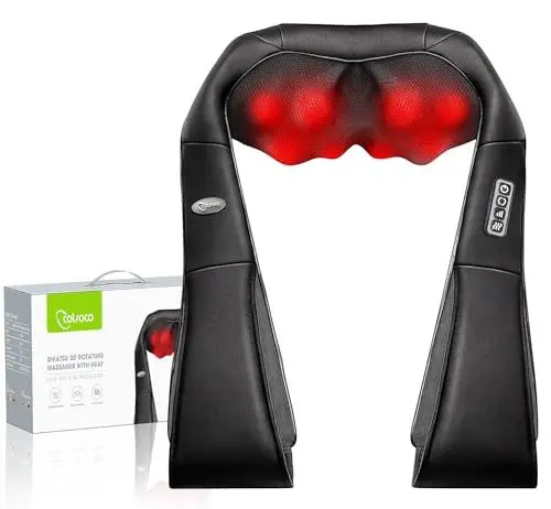 Produktbild: Nackenmassagegerät mit Heizfunktion - Elektrisches Shiatsu-Massagegerät, das perfekte Geschenk zur Linderung von Schulter- und Nackenschmerzen für Autofahrer im Home Office