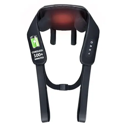 Produktbild: KNQZE Nacken- & Schultermassagegerät mit Wärmefunktion, Elektrische Tiefengewebe 4D Experten-Knet Massage, Shiatsu Massagegerät zur Linderung von Nacken, Schulter, Rückenschmerzen, Perfektes Geschenk