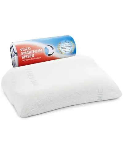 Produktbild: Nackenstützkissen Nackenkissen MATAR, Orthopädisches HWS Kopfkissen, Viscoelastischer Memory-Foam, Ideales Seitenschläferkissen & Rückenschläfer-Kissen, Höhenverstellbar 55 x 40 x 11/9 cm