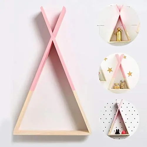 Produktbild: Nacnic Rosa Nordisch Stil Wandregal | Dreieckiges Regal aus MDF-Holz | Kinderzimmer, Wohnzimmer und Baby-Regale | Groß Größe.