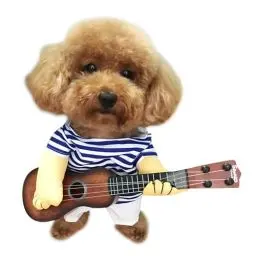 Produktbild: NACOCO Haustier Gitarre Kostüm Hund Kostüme Katze Halloween Weihnachten Cosplay Party Lustiges Outfit Kleidung (XL)