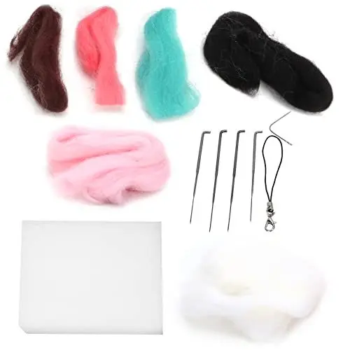 Produktbild: Nadelfilz-Wollfilz-Panda-Bastelset mit Schaumstoffmatte, Zubehör und Anleitung für Heimdekoration und Geschenke