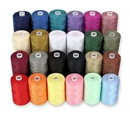 Produktbild: Nähgarn - 24 Spulen Polyesterfaden für Nähmaschine für Anfänger, Handnähen & Quilten - 914 M (1000 Y) pro Spule in 22 Farben + Bonus Schwarz & Weiß
