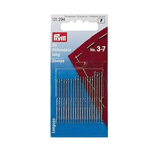 Produktbild: Nähnadel Prym-121294 lang, Nr.3-7, Silber/Gold, 20St.