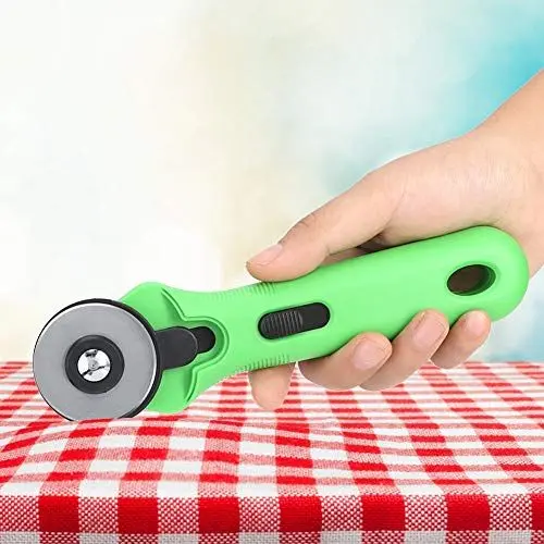 Produktbild: Nähzubehör, Stoffschneider, Rad-Rollschneider mit Griff, 45 Mm Runder Stoff-Rollschneider, Stoffmesser, Rollen-Rotationsschneider, Nähzubehör für Papier, Kleidung, (GREEN)