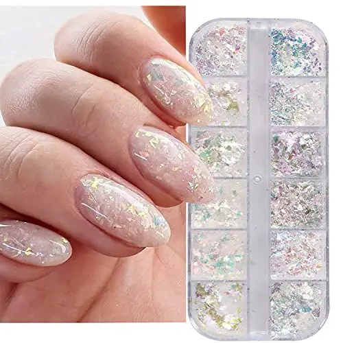 Produktbild: Nagel Glitzer Polarlicht Holographic Glitzerpuder, Glitzer für Nägel Nail Art Dekoration
