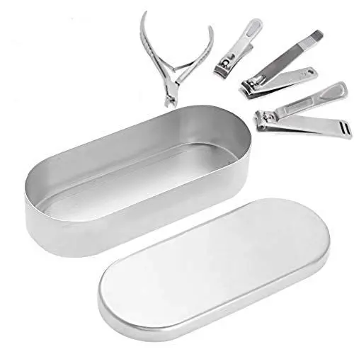 Produktbild: Nagel Werkzeuge, Edelstahl Sterilisator Behälter, Desinfektions-Pediküre Maniküre-Sterilisierungskasten, medizinische Nadel Desinfektionskasten, Nagel Werkzeuge Sterilisator Tablett(16X5.5cm)
