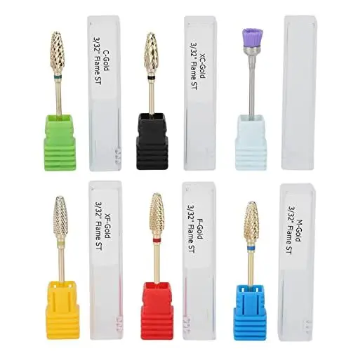 Produktbild: Nagelbohrer-Set, 5-teiliges Nagelschleifer-Set, Elektrischer Pediküre-Maniküre-Schleifkopf Wolframstahl-Reinigungsbürstenkopf Nagelpolierbohrer Zur Entfernung Abgestorbener Haut