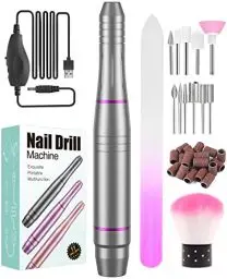 Produktbild: Nagelfräser, 11 In 1 Professionell Elektrische Nagelfräser, 20000 u/Min Verstellbare Geschwindigkei Pediküre Maniküre Set für Nagelhaut Shellac Acrylgel, Sicher für Anfänger Profi