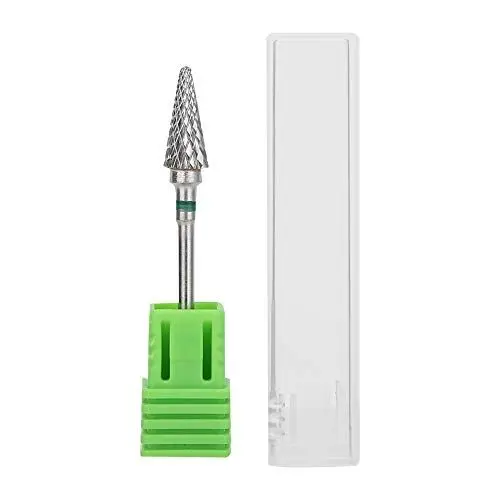 Produktbild: Wolframstahl Maniküre Bohrer Nagelfräser Fräser Bit Elektrischer Nagelbohrer Pediküre Schleifkopf zum Bearbeiten von Nägeln, Glas, Kunststoff, Metall, Stein, Fliesen(Grünes Etikett)