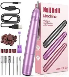 Produktbild: Nagelfräser, Elektrische Nagelfeile für Gelnägel, 20000 u/Min Verstellbare Geschwindigkei Fräser für gelnägel, Maniküre Pediküre Set für Gelnägel, Nagelhaut Shellac Acrylgel, Sicher für Anfänger