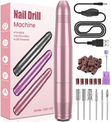 Produktbild: Nagelfräser, Fräser für Gelnägel, Nagelfräser für Gelnägel 0000 u/Min Verstellbare Geschwindigkei, Elektrische Nagelfeile für Gelnägel, Acryl Gelnägel,Nagelhaut Shellac Acrylgel