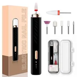 Produktbild: Nagelfräser Maniküre Set Elektrische Nagelfeile, Fräser für gelnägel Pediküre set Fußpflege Elektrisch USB Wiederaufladbare Nail Drill für Anfänger, Pediküre Set-Schwarz