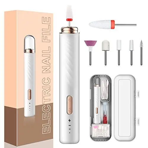 Produktbild: Nagelfräser Maniküre Set Elektrische Nagelfeile, Fräser für gelnägel Pediküre set Fußpflege Elektrisch USB Wiederaufladbare Nail Drill für Anfänger, Pediküre Set- Weiß