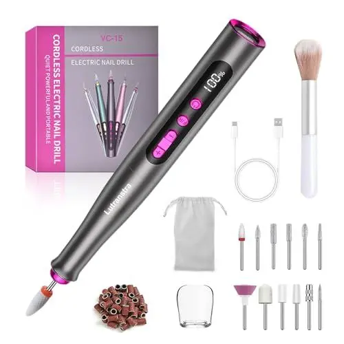 Produktbild: Nagelfräser für Gelnägel 35000 u/Min, Elektrische Nagelfeile Professionelle, Kabellos Nail File Elektrische Nail Drill, Nagelfeilen Maniküre Pediküre Elektrisch fräser nägel Set für Naturnägel