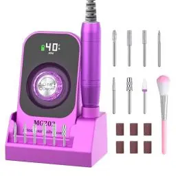 Produktbild: Nagelfräser für Gelnägel 40000 U/Min, Nagelfräser Professionell mit LED Display, Elektrische Nagelfeile Akku, Maniküre Pediküre Elektrisch Fußpflege Fräser Set für Acrylnägel, Nail Dril