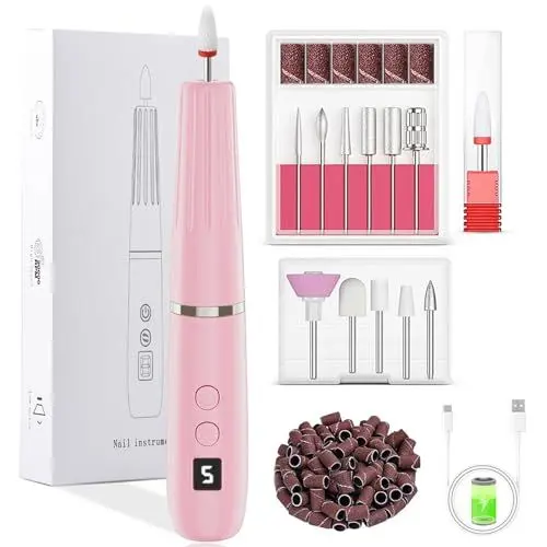 Produktbild: Nagelfräser für Gelnägel - 12 in 1 Elektrische Nagelfeile - Maniküre set elektrisch 20000 U/min, 5 Gear Electric Nail Drill, Fräser Nägel für Naturnägel, Acrylnägel, Gelnägel, Entfernen Hornhaut