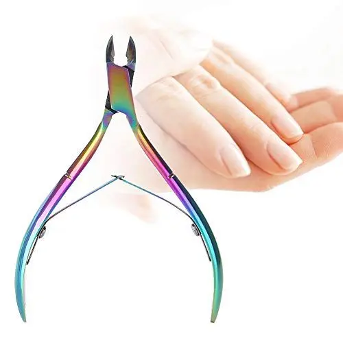Produktbild: Nagelhautzange, Nagelhautschneider, Hautzange aus Edelstahl Maniküre Werkzeug gebogene Nagelhautschere aus Edelstahl mit stromlinienförmigem Griff angenehm greifen geeignet für Maniküre Pediküre