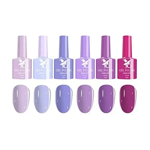 Produktbild: Nagelkleber, 6-teiliges Gel-Nagellack-Set und All Seasons Holiday Fall-Nagellack mit Gel-Decklack-Basislack-Nagelverstärker, Geschenk für Frauen, Mütter, Mädchen