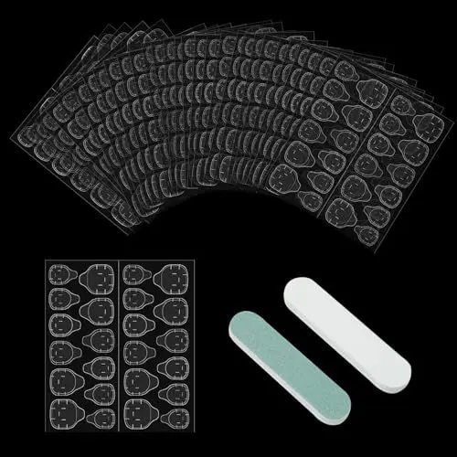 Produktbild: Nagelkleber Pads,30 Blatt 720 Stücke Doppelseitiger Nagelkleber Aufkleber Transparent Set,Nagel Klebepads Doppelseitige Maniküre Zubehör (Transparent)