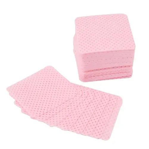 Produktbild: Nagelkleber-Reinigungs-Baumwollkleber-Entfernung, 500 Stück, Quadratische Nagelkleber-Reinigungsbaumwolle, Weich, Resorbierbar, Einwegartikel für Wimpern (PINK)