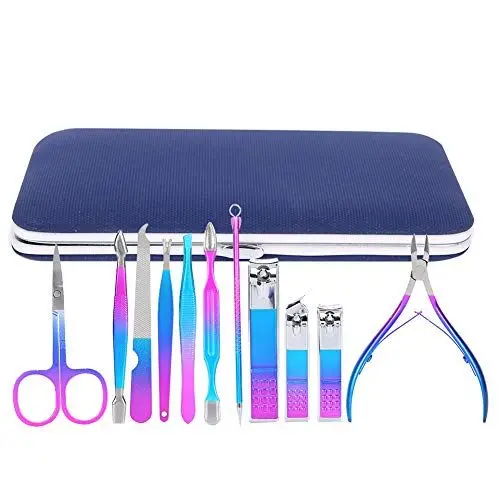 Produktbild: Nagelknipser-Set, Langlebig, 12-teilig, Maniküre- und Pediküre-Set, Box mit Riemen, für den Täglichen Heimgebrauch von Familie und Freunden, Edelstahl/Kohlenstoffstahl