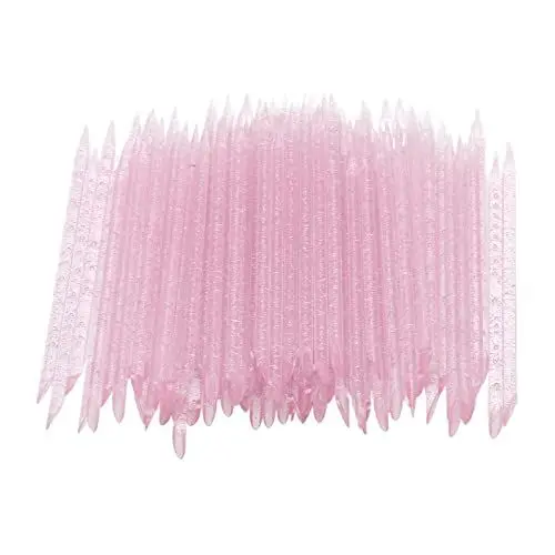 Produktbild: Nagelstäbchen, 100 Stück Nagelhautschieber Doppelende Nagelhaut Maniküre Pediküre Stäbchen(Rosa)