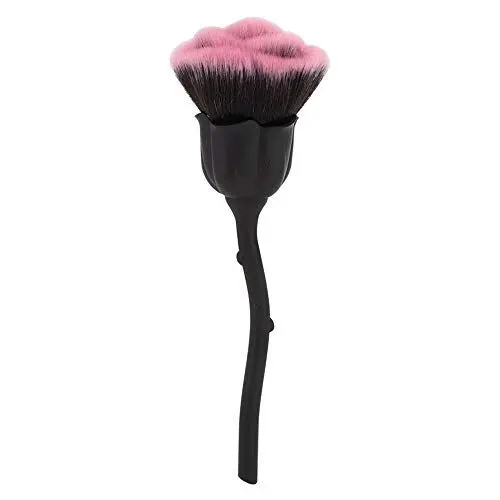 Produktbild: Nagel-Staubpinsel, Kunst-Design, Punktierung, Malstift, Rosenform, langer Griff, Nagelkunst-Pinsel, Maniküre, Nagellack, Staubpulverentfernungspinsel (02# Schwarz + Rosa)
