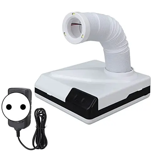 Produktbild: Nagel-Staubsammler, 60 W Starker Ventilator-Saug-Maniküre-Staubsauger-Luftfön mit 3 LED-Einziehwinkel für Polnische Acrylnägel 100‑240 V(Europäischer Stecker)