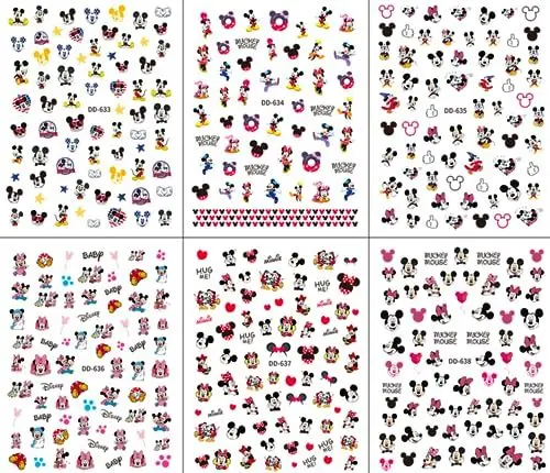 Produktbild: Nagelsticker,Selbstklebend Nagelaufkleber 6 Blatt Micky Minni Nail Art Abziehbilder DIY Nail Art Dekoration für Frauen Mädchen Kinder
